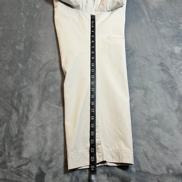 Eddie Bauer Mid Rise Cropped Straight Leg Cotton Khaki Pants Size 8 Outdoors - Picture 9 of 12